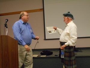 Bill Ewalt thanks member Larry McRae for program